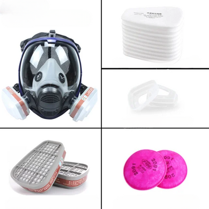Skanto | Full Face Respirator Mask with Anti-Fog Lens and Industrial Gas Filters