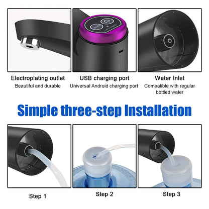 Skanto | Skanto AquaOne Touch Electric Water Dispenser | Touch Control | USB Charging | For Gallon Bottles