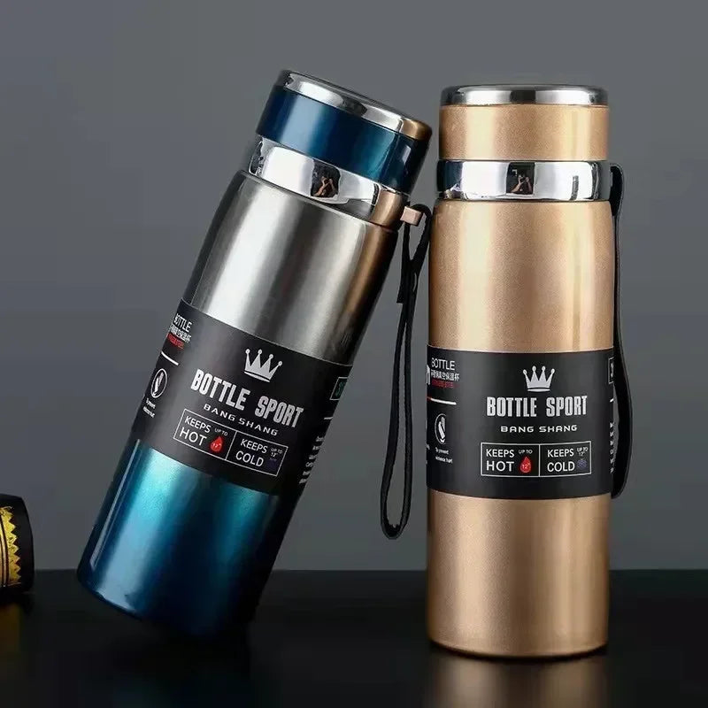 Skanto Stainless Steel Thermos 1L – Insulated Bottle for Keeping Water Cold and Hot, Tea, Coffee