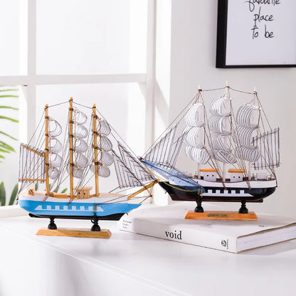 BowLift | Royaleva Nordic Wood Sailboat Sculpture - LED illuminated decorative piece, battery-operated