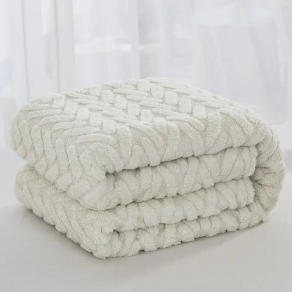 BowLift | Jacquard Fleece Blanket CozyWeave | Single Layer & Double Sided | Soft Tafu & Shu Cotton Fleece | For Autumn & Winter