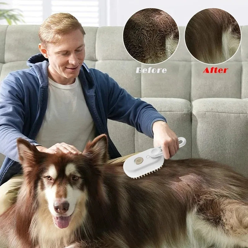 PawGroom Pro 3-in-1 Steam Brush for Pets Bowlift
