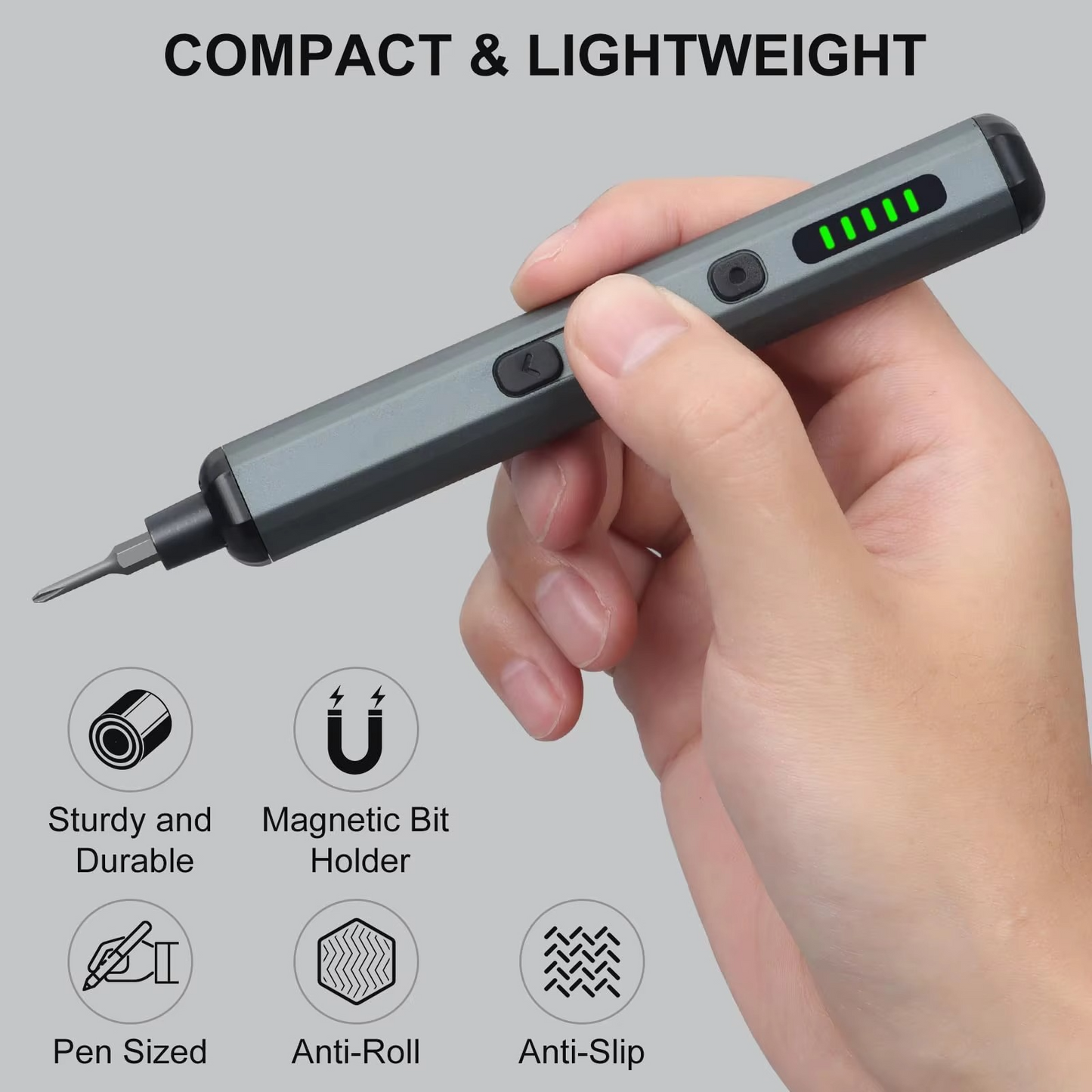 Skanto | Mini Electric Precision Screwdriver Set with 64 Magnetic Bits and LED Lighting