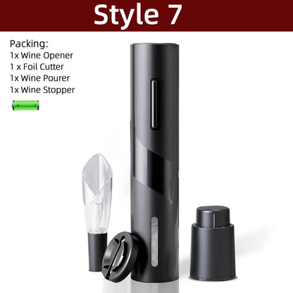 Skanto | Electric Corkscrew - Automatic Wine Opener with Stand, Foil Cutter, and Beer Can Opener - Kitchen and Bar Can Opener