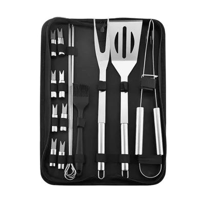 Skanto | Stainless Steel BBQ Tool Set - Outdoor Grill Combination with Portable Storage Bag, Oven and Baking Tools