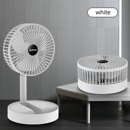 Portable 6-Inch Stand Fan | Folding Telescopic Floor/USB | Rechargeable Battery | 3 Speeds, Super Quiet, Adjustable Height | Bowlift