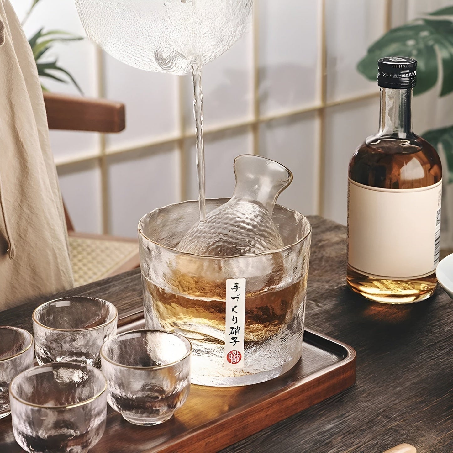 Japanese Glass Set - Elegant Sake & Whisky Set | Perfect for Bar & Home | Karnz