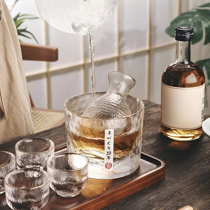 Japanese Glass Set - Elegant Sake & Whisky Set | Perfect for Bar & Home | Karnz