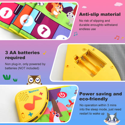 Skanto Multifunctional Musical Dance Mat for Toddlers - Interactive Piano Keyboard with Animal Sounds, Educational Kids Gift, Portable Fun!