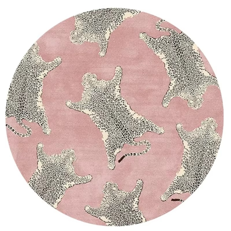 BowLift | Plush Round Leopard Pattern Area Rug – Soft Thickened Floor Mat for Bedroom or Living Room