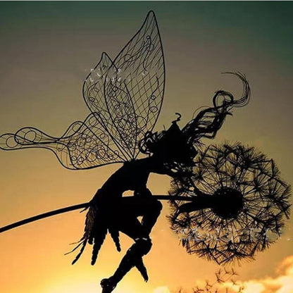 Fairy on a milk thread art sculpture Bowlift