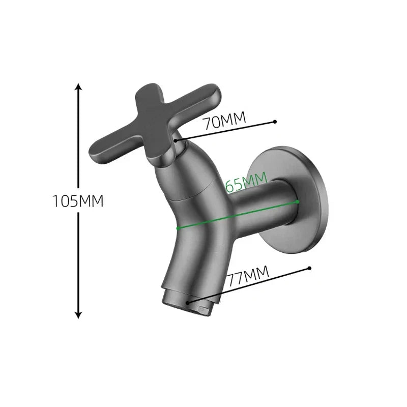 BowLift | BrassFlow – Wall-Mounted Cold Water Tap in Solid Brass