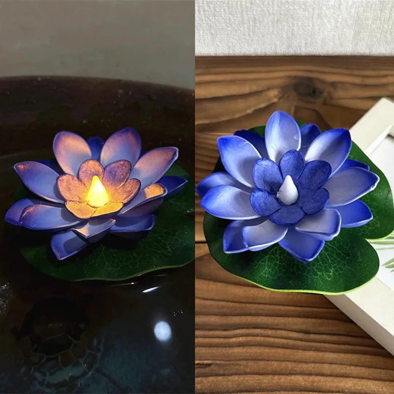 BowLift | Floating Lotus Lamp LUMILYA | LED Water Sensor | Warm White Light | For Pond, Garden & Parties