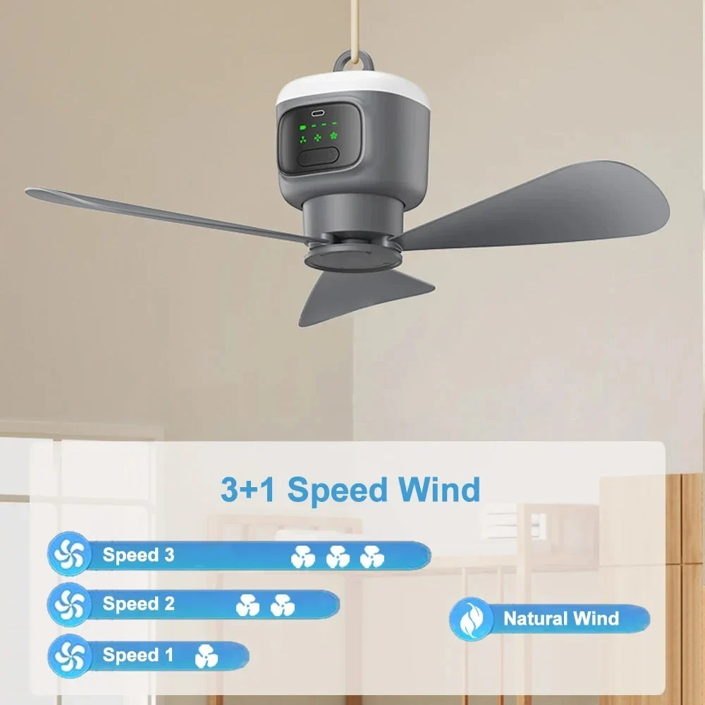12000mAh Portable Ceiling & Camping Fan – Outdoor Tent Air Circulator and Cooling Fan | Karnz