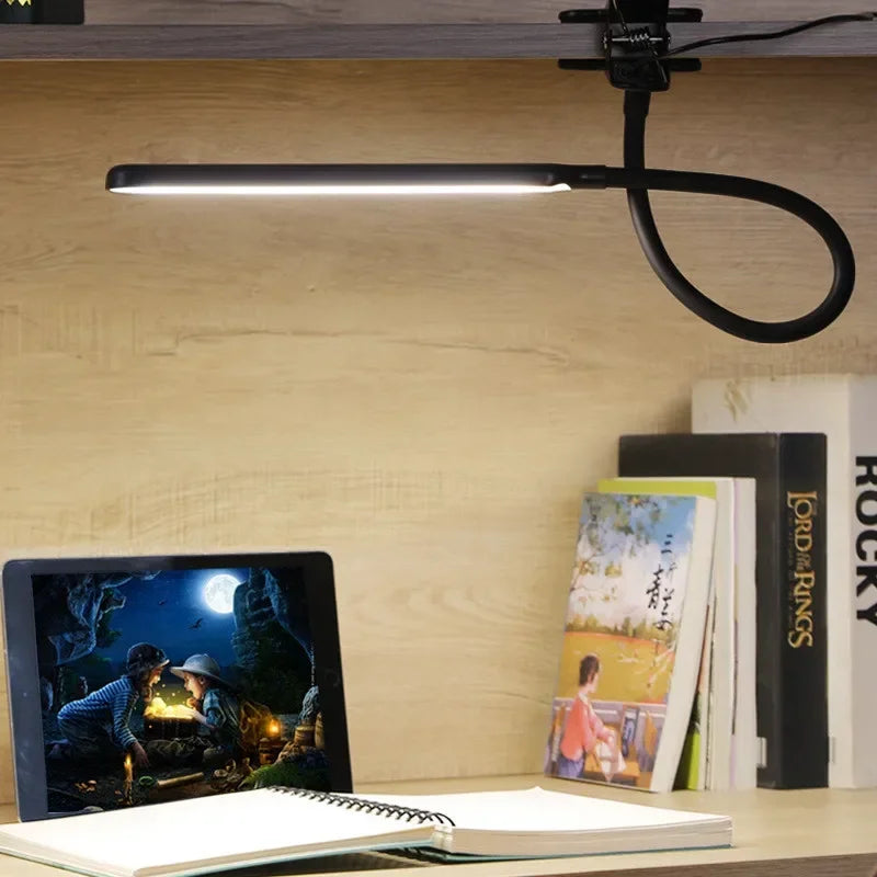 Karnz | LED Clamp Light LumaFlex | 3 Light Colors & 10 Brightness Levels | USB Powered | Flexible Gooseneck | Eye-Friendly & Dimmable