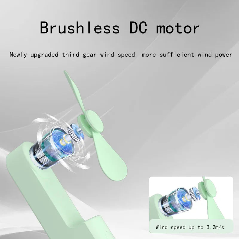 New Handheld Portable Mini Fan - Creative, Three-Speed Adjustable, Solid Color, USB Rechargeable Small Fan | Skanto
