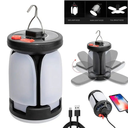 BowLift | LUMALITE Solar Camping Lamp | USB & Solar Charging | 6 Light Modes | Foldable & Power Bank – 1000 Lumen