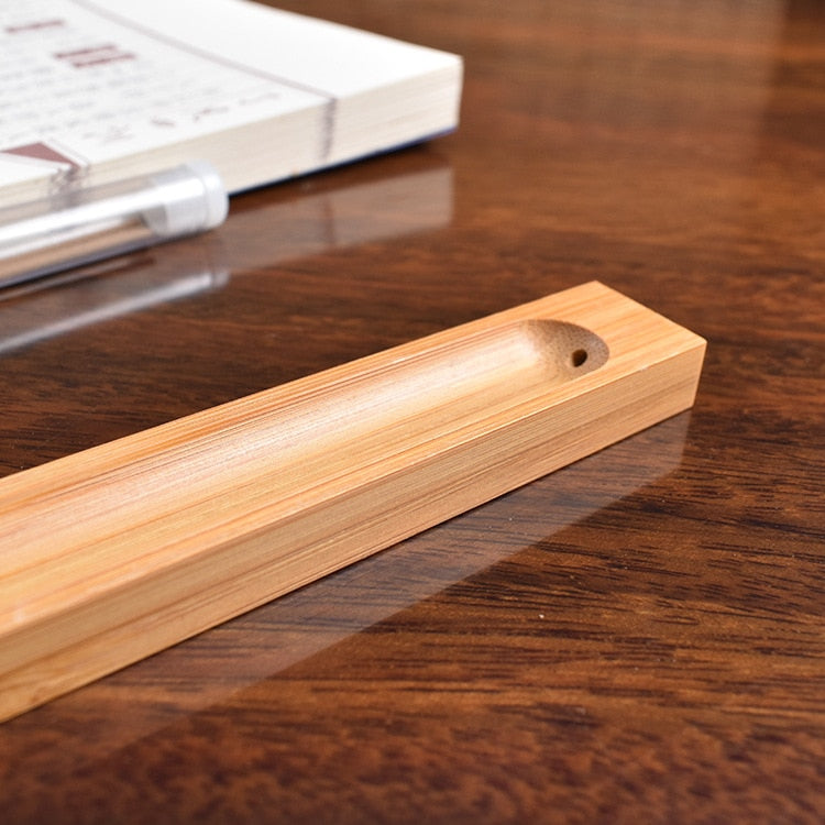 Skanto | Sandalwood Base Wood Incense Stick Holder - 23cm Line Incense Container for Home Decor and Aromatherapy