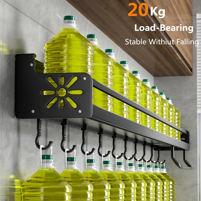 Kitchen wall shelf made of metal – Self-adhesive & screwable | Non-slip wave pattern | Mounting accessories included Bowlift