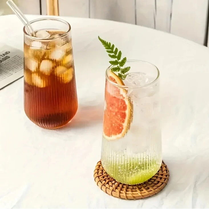 Rounded ribbed glasses 4-piece set Karnz
