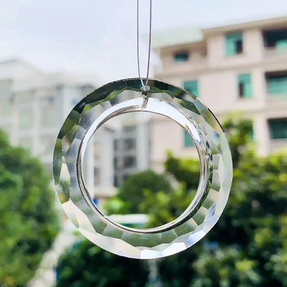 BowLift | Crystal Suncatcher LumiRing 50 | Ø 50 cm | Glass Prism for Windows, Garden & Decor | Rainbow Catcher for Light Plays