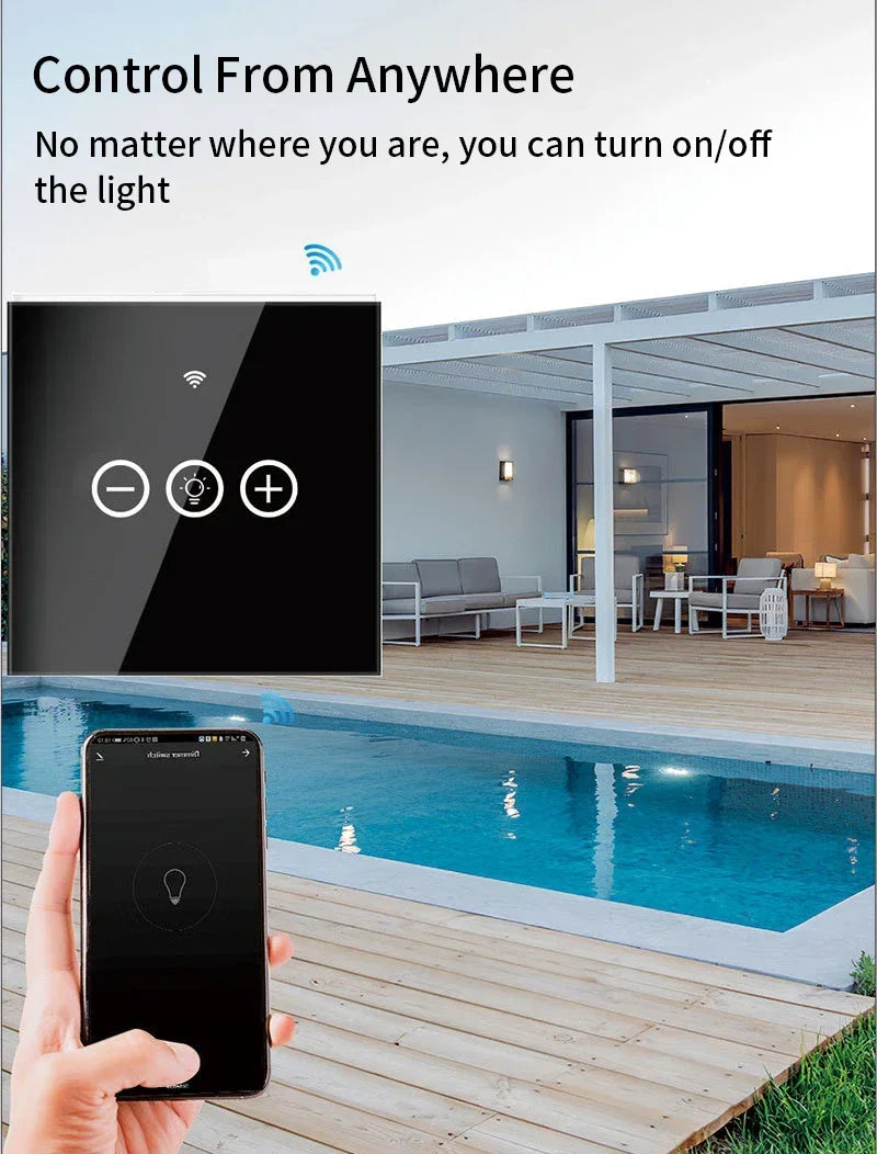 Tuya Smart Light Wall Switch with Neutral Wire - WiFi Dimmer Control via SmartLife Google Alexa Apps