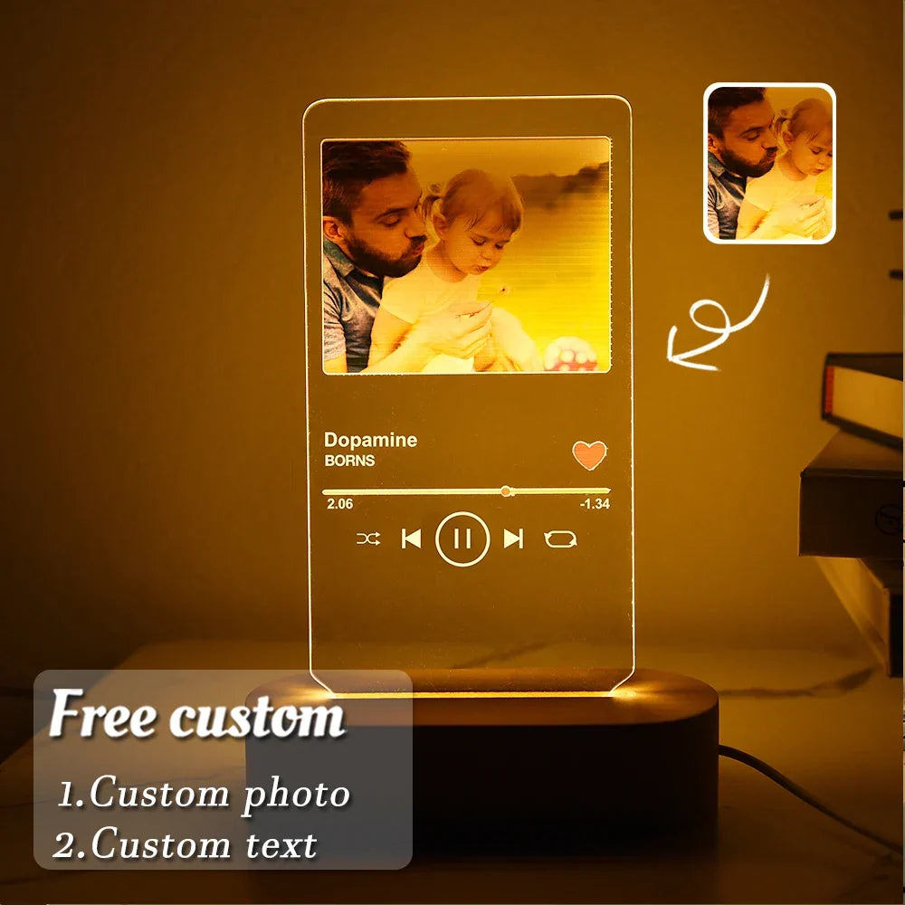 Skanto | Personal 3D Photo Lamp: Custom Photo & Text Night Light - Ideal for Valentine's, Weddings, Anniversaries, Birthday Gifts