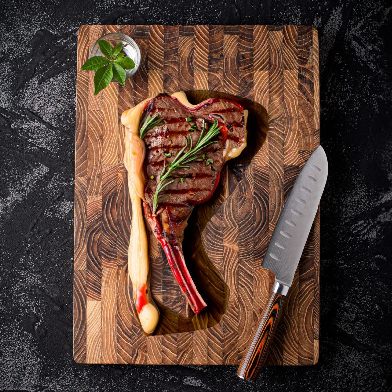Skanto | Premium Wood Butcher Block - End Grain Cutting Board for Kitchen & Professional Chefs