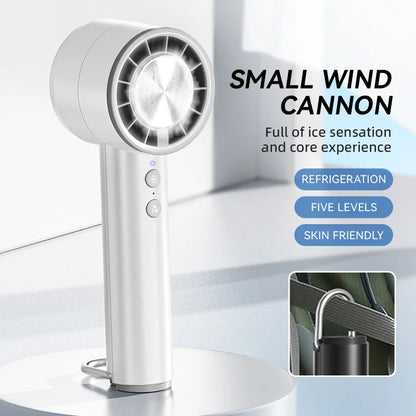 BowLift | Brisano AirCool Mini Hand Fan with Cooling Function | 5 Speeds | LED Display & USB Charging | Quiet & Portable | For Travel, Office & Outdoor