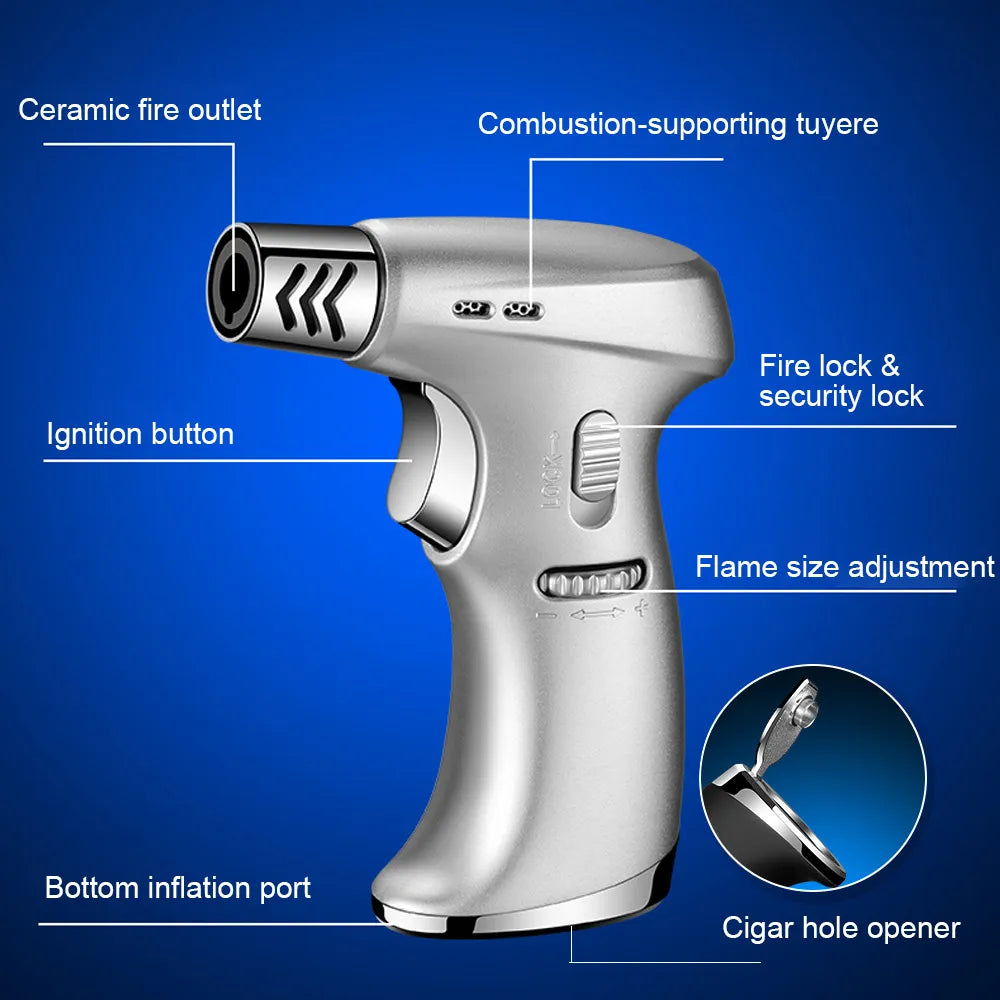 Portable Butane Torch Jet Flame Windproof Lighter | Bowlift