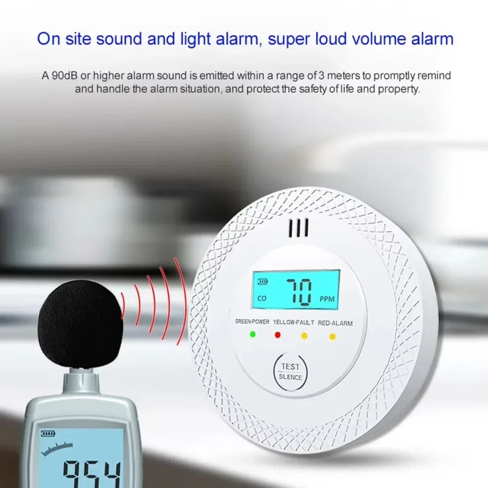 BowLift | VeiligWoon CO and Smoke Detector – Wireless with LCD Screen and Alarm