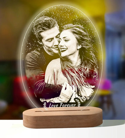 Skanto | Personal 3D Photo Lamp: Custom Photo & Text Night Light - Ideal for Valentine's, Weddings, Anniversaries, Birthday Gifts