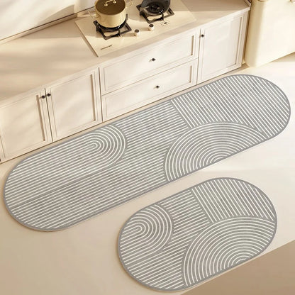 Skanto | AquaStone Kitchen & Bathroom Mat | Diatomaceous Earth & Velvet-like Look | Super Absorbent & Non-Slip | Washable & Durable
