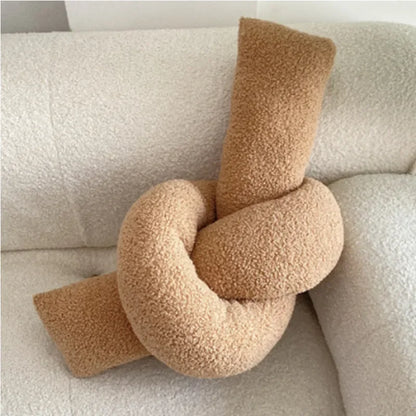 Nordic Bouclé Abstract Cushion – Minimalist Plush Pillow | Bowlift