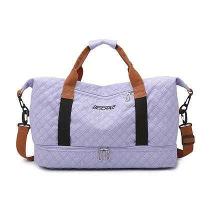 BowLift | Travessia Travel Bag with Shoe Compartment | Large Capacity & Argyle Design | Nylon Weekender for Sports, Short Trips & Everyday Use
