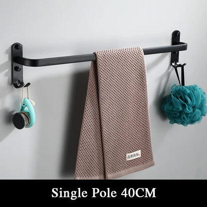Fixed towel rail - Black Aluminum | Screw mounting Karnz