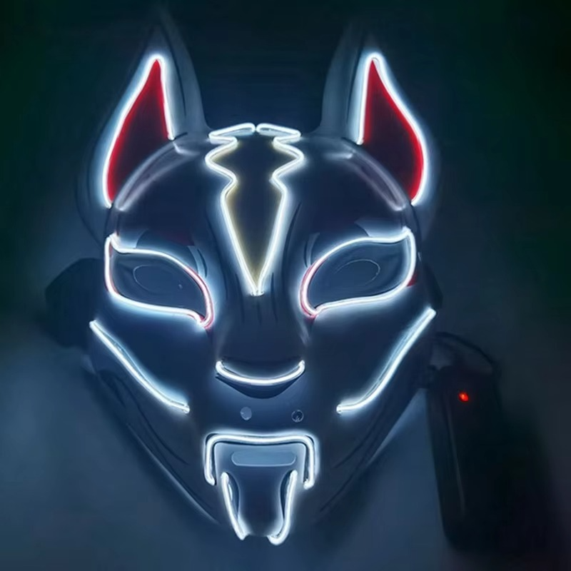 BowLift | Luminous LED Full Face Fox Mask for Halloween & Cosplay