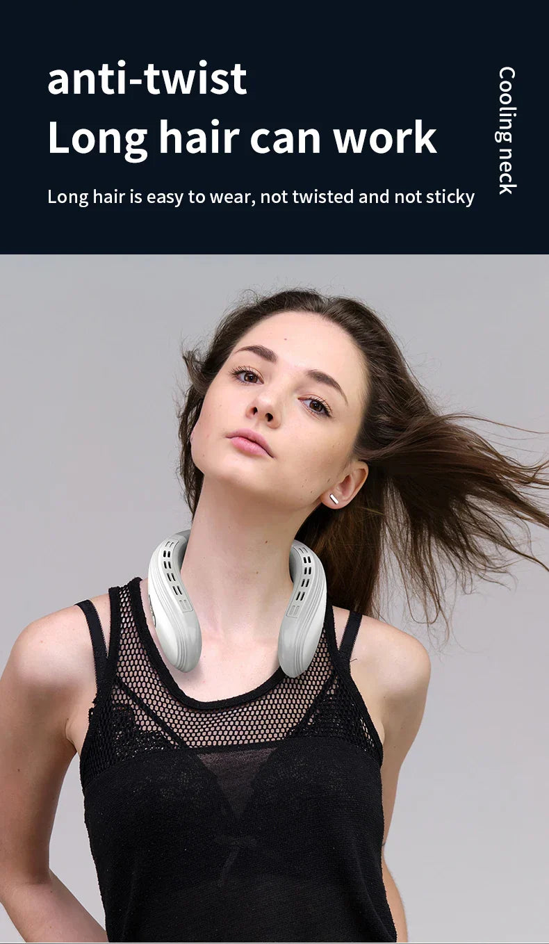 Portable Neck Fan 5200mAh – Rechargeable Wearable Semiconductor Cooling Fan, Personal Outdoor Neck Air Conditioner | Bowlift