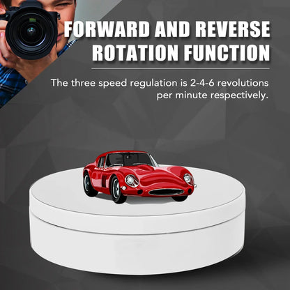 Skanto | Motorized Rotating Mirror Display Stand - Three Speeds, Turntable Holder, USB Powered for Rotating Shots