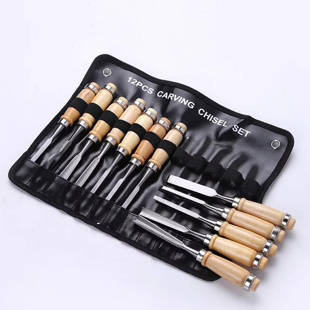 Skanto | 12-Piece Wood Carving Knife and Chisel Set for Detailed Woodworking