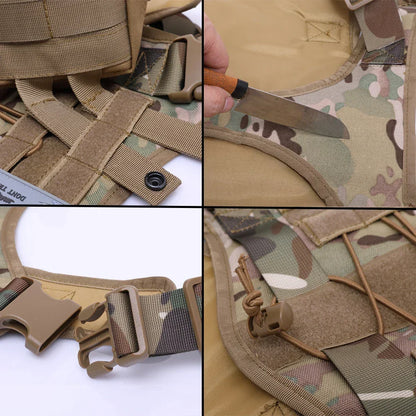 Skanto | Tactical Dog Harness With Leash – Robust Military Set For Training And Control
