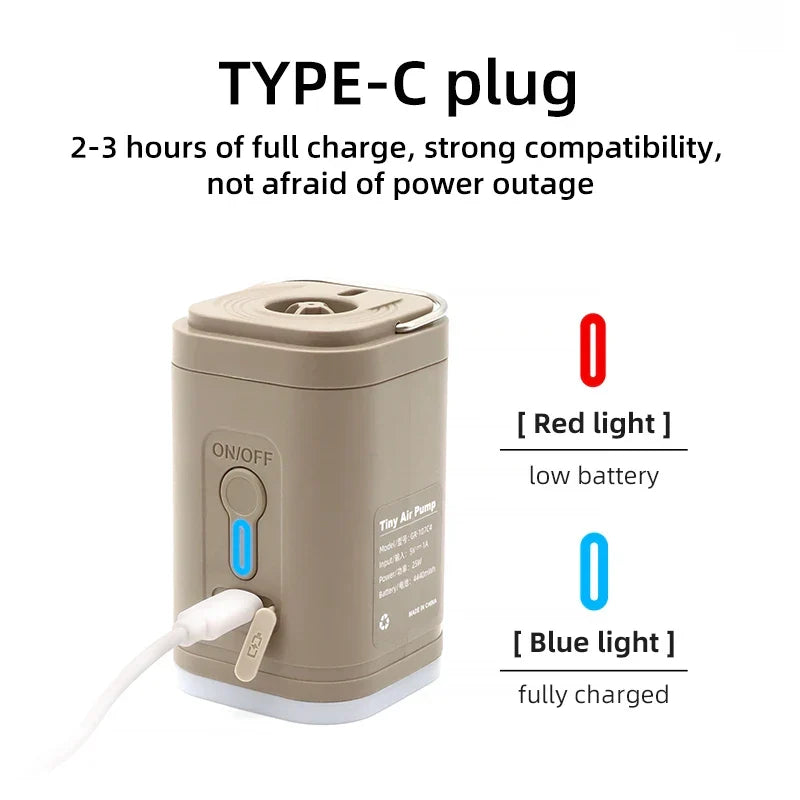 Skanto | AeroBlow Mini Outdoor Air Pump | Electric & USB Rechargeable | Portable & Wireless | For Air Mattresses & Vacuum Bags