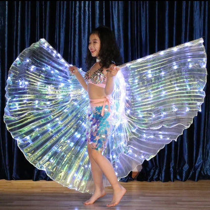 BowLift | LED Wing Costume LumiWings | Glowing Fairy Cape | 140 cm / 110 cm | With Telescopic Rods & Switch | For Stage, Party & Show