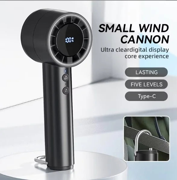 Silent High-Speed USB Handheld Fan – Portable Small Fan with LED Display, High Wind Power and Refrigerator Function | Karnz