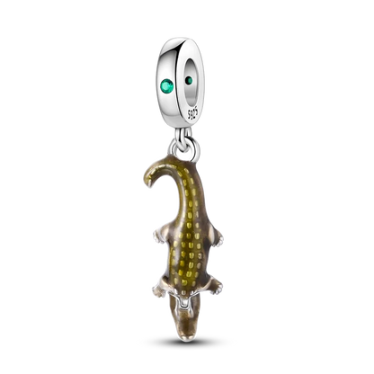 Skanto | 925 Silver Golden Leopard Charm Beads Colorful Chameleon Rhinoceros Lion Scarab Cat Pendant Compatible with Original Pandora Bracelet Jewelry