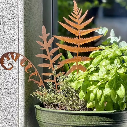 BowLift | FERROBLATT Rust decoration leaf sculpture | Metal garden stake for outdoors & indoors | Weatherproof & stylish | Autumn decoration for garden & home