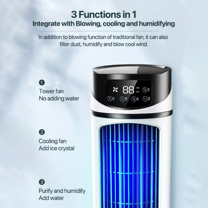 Portable Air Cooler Fan with Humidifier & Dust Filter – USB Powered Mini AC for Home & Office | Bowlift