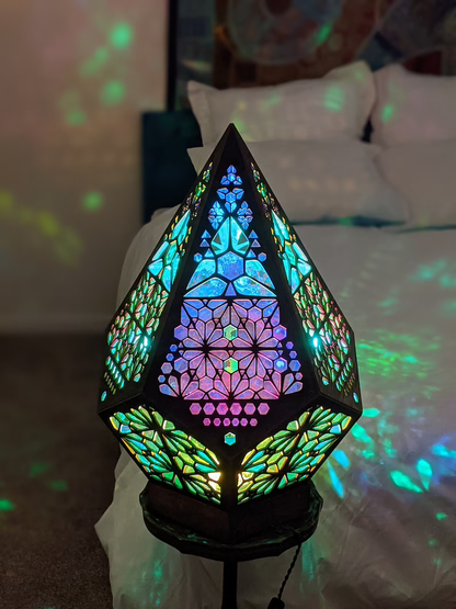 Stained Glass Style LED Table Lamp - LumiAura | Karnz