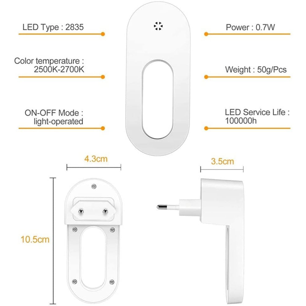 Skanto | Twilight Sensor Energy-Saving Outlet Wall Lamp