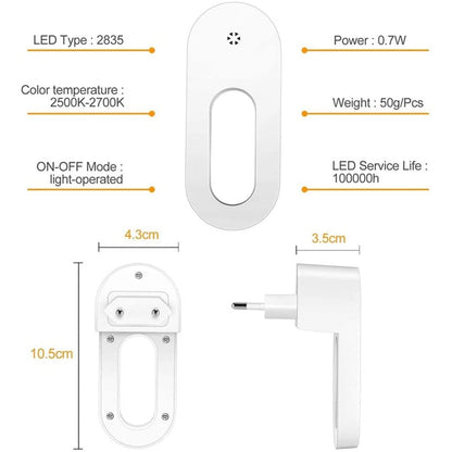 Skanto | Twilight Sensor Energy-Saving Outlet Wall Lamp